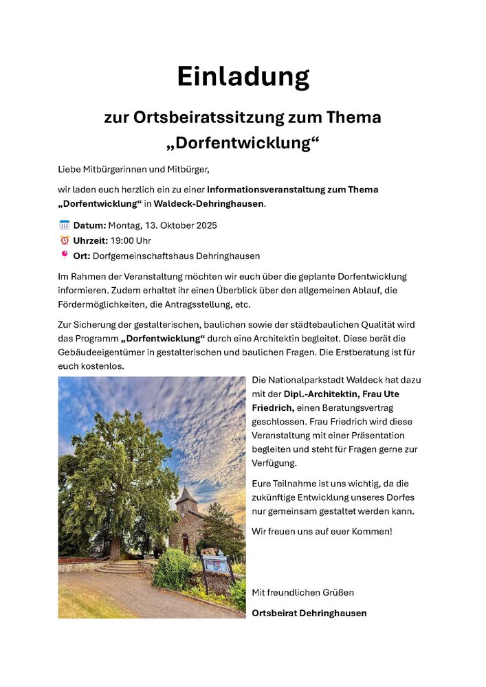 Einladung zur Informationsveranstaltung