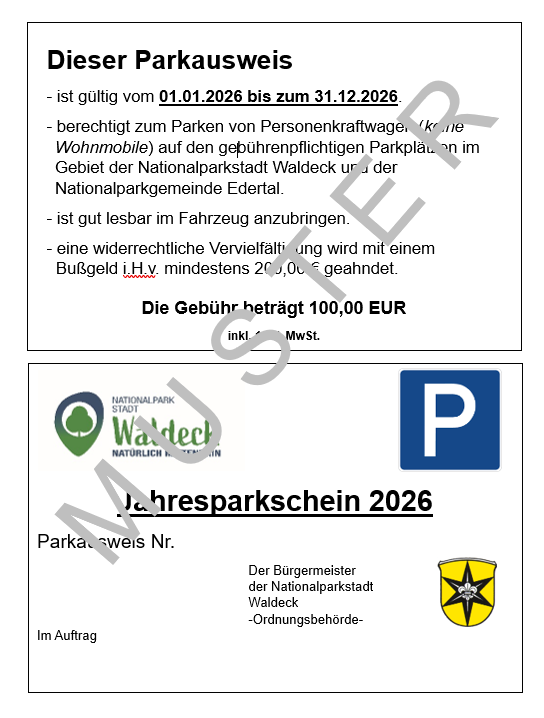 Muster Parkschein 2026