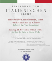 Einladung zum italienischen Abend